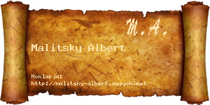 Malitsky Albert névjegykártya